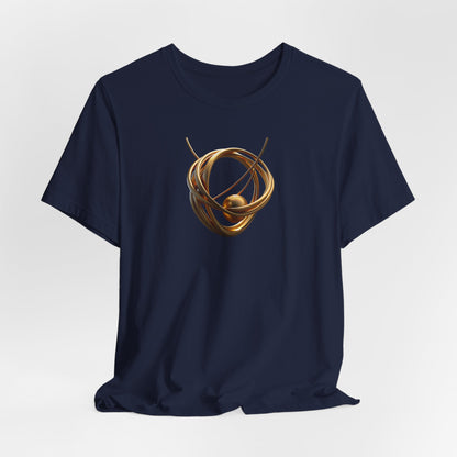 T-Shirt - Golden Abstract Orb Graphic Art Becheretty - Perfect for everyday wear with a refined, contemporary edge.