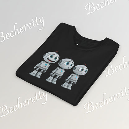 Youth T-Shirt  "Three Funny Kid Robots" Art Graphic Becheretty - Perfect for expressing your daily mood without saying a word