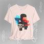 Abstract Face Graphic Tee - Colorful Design Becheretty - Silent Dialogue - Casual Wear