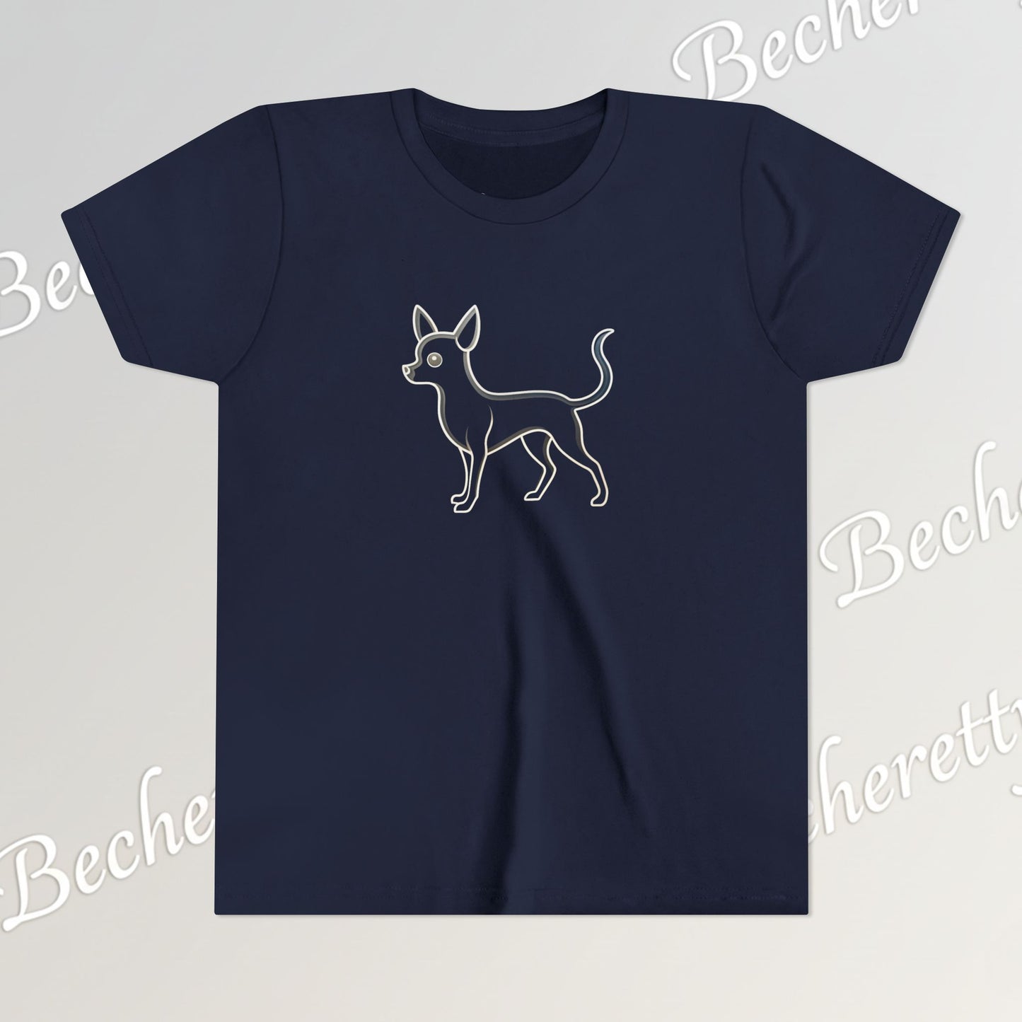 Youth T'Shirt - Graphic Chihuahua - Art Minimalist Becheretty - Perfect gift for Pet Lovers