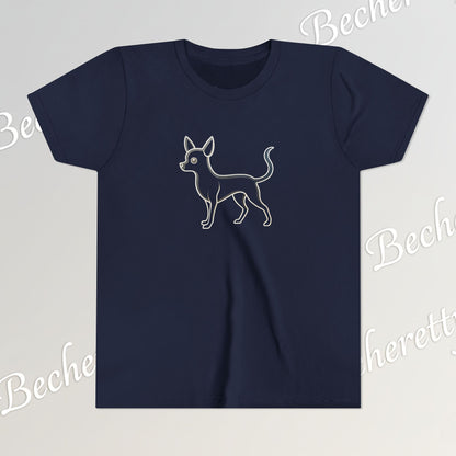 Youth T'Shirt - Graphic Chihuahua - Art Minimalist Becheretty - Perfect gift for Pet Lovers