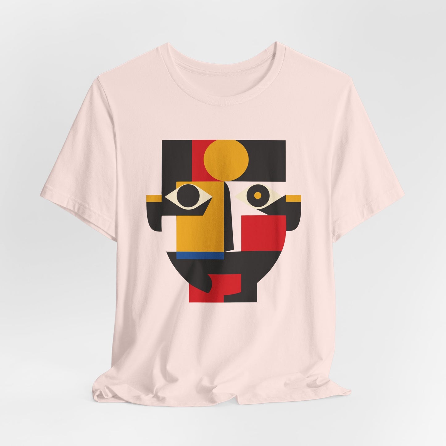 Abstract Geometric Face T-Shirt — Modern Cubist Art Tee
