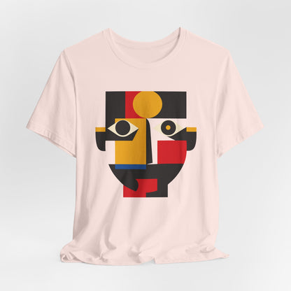 Abstract Geometric Face T-Shirt — Modern Cubist Art Tee