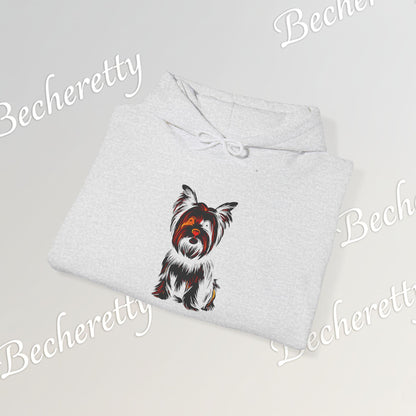 Yorkshire Hoodie- Art Graphic  Becheretty - A great gift idea for Yorkie lovers & friends.