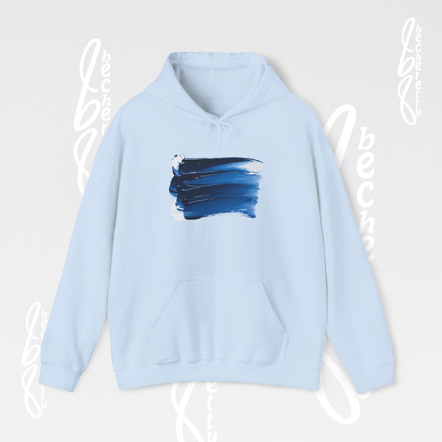 Abstract Blue Brushstroke Hoodie - Art Graphic Becheretty - Comfort and style with this Unisex Heavy Blend