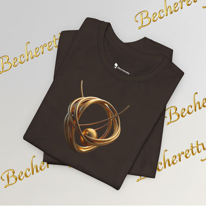T-Shirt - Golden Abstract Orb Graphic Art Becheretty - Perfect for everyday wear with a refined, contemporary edge.