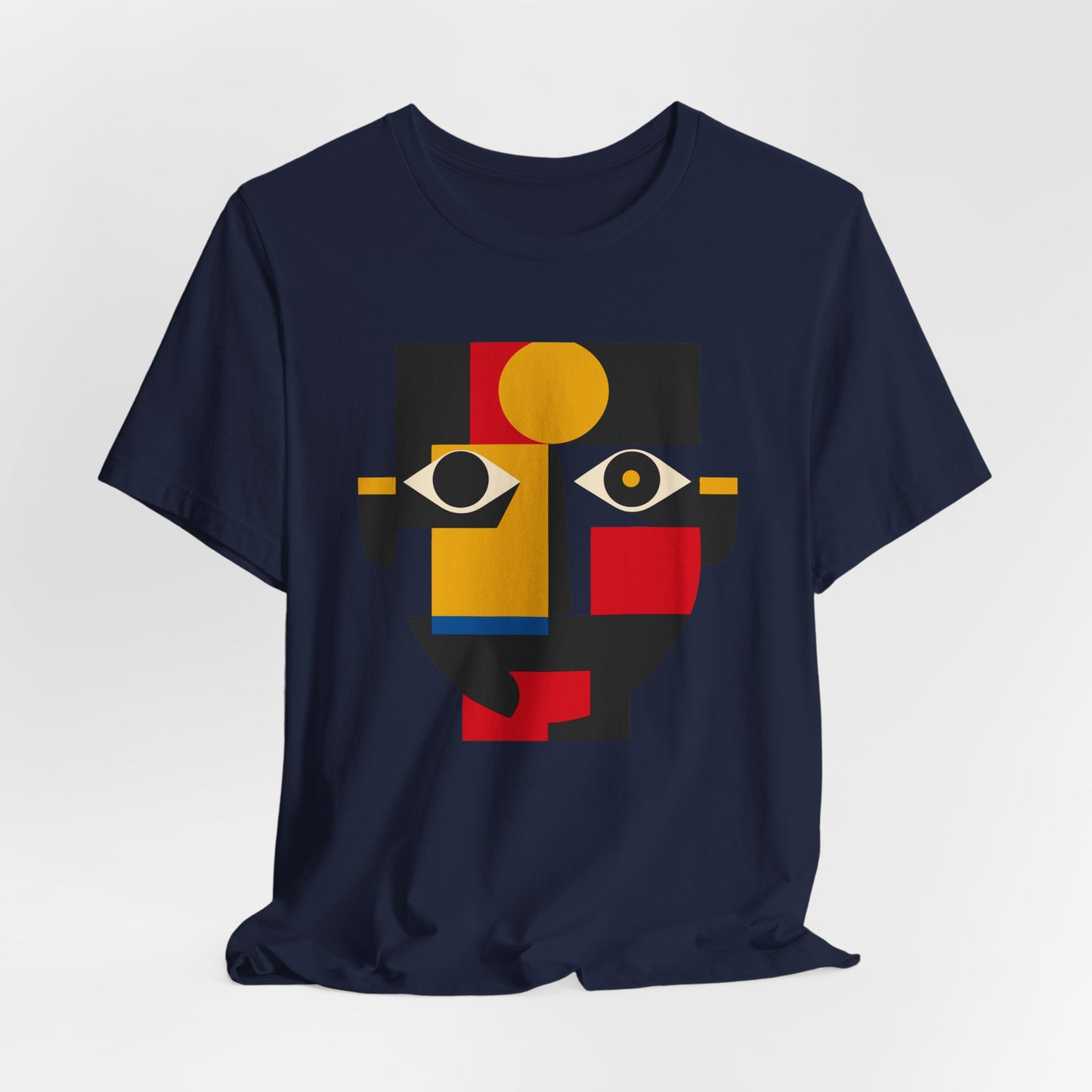 Abstract Geometric Face T-Shirt — Modern Cubist Art Tee