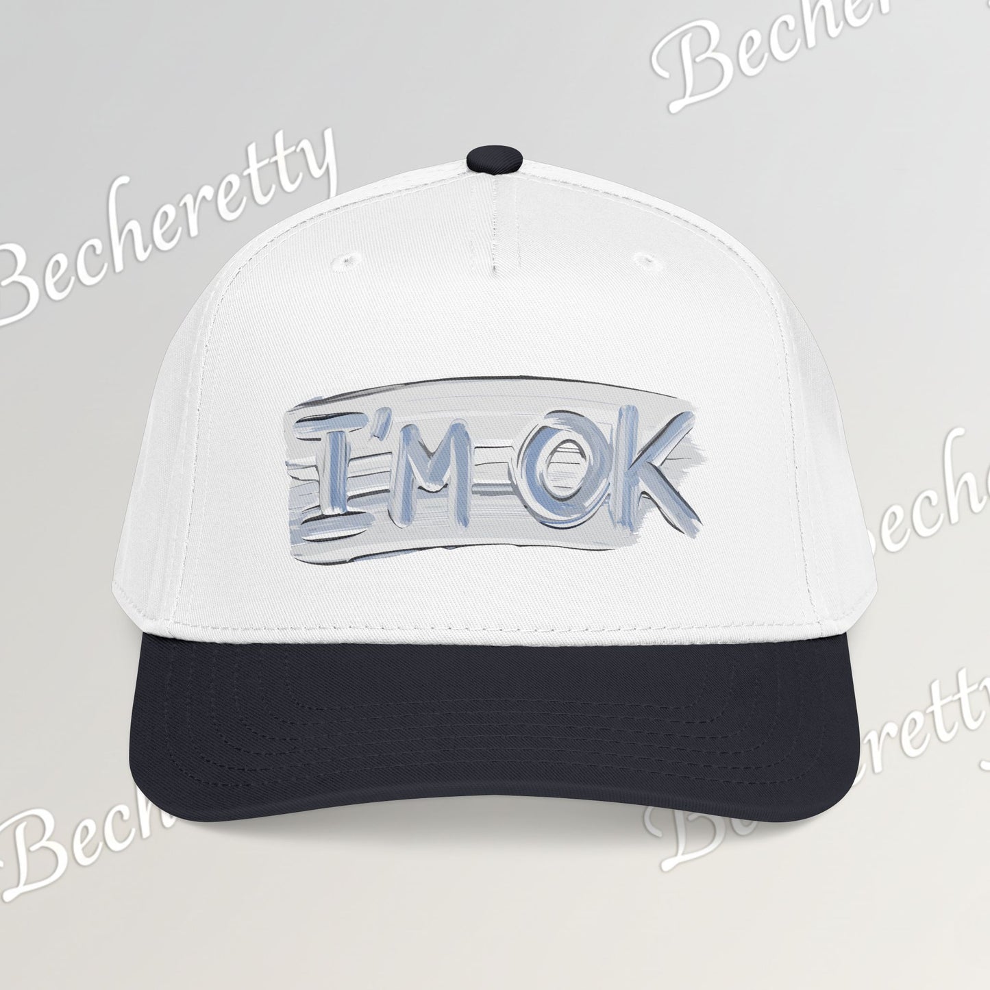Baseball Cap "I'M OK" Minimal Art Graphic Becheretty - Style is Yours