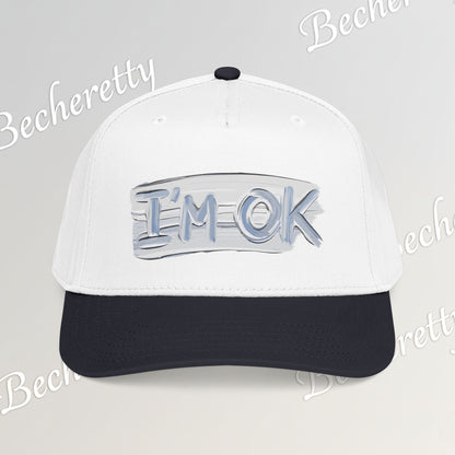 Baseball Cap "I'M OK" Minimal Art Graphic Becheretty - Style is Yours