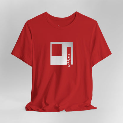 Cubist Portal Premium Tee - Minimalist Art Graphic Becheretty - Design that merges architectural precision and abstract expressionism.