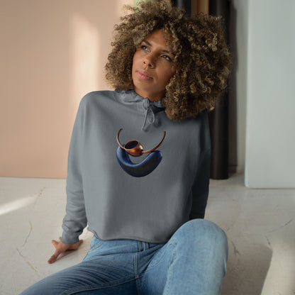 Trendy Crop Hoodie with Artistic Necklace Design Becheretty - Fashionable Sweatshirt, Gift for Her, Casual Wear, Stylish Loungewear
