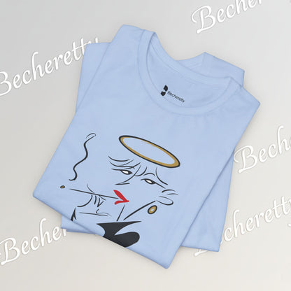 "Fallen Angel" Abstract Line Art Graphic Tee Becheretty - Channel your inner rebel with a touch of divine style