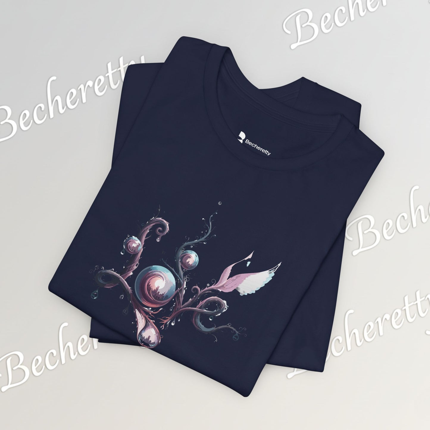 Love Script Tee - Romantic Floral Typography T-Shirt - Art Graphic Becheretty - Ideal gift for your loved one
