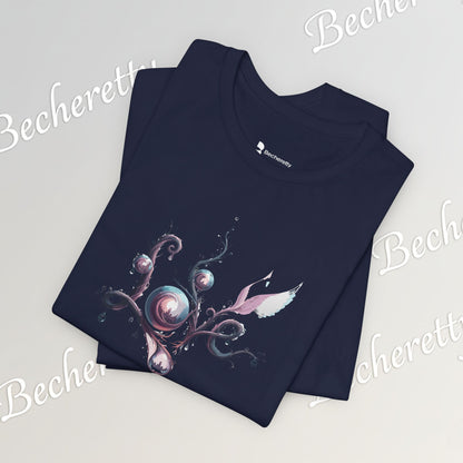 Love Script Tee - Romantic Floral Typography T-Shirt - Art Graphic Becheretty - Ideal gift for your loved one