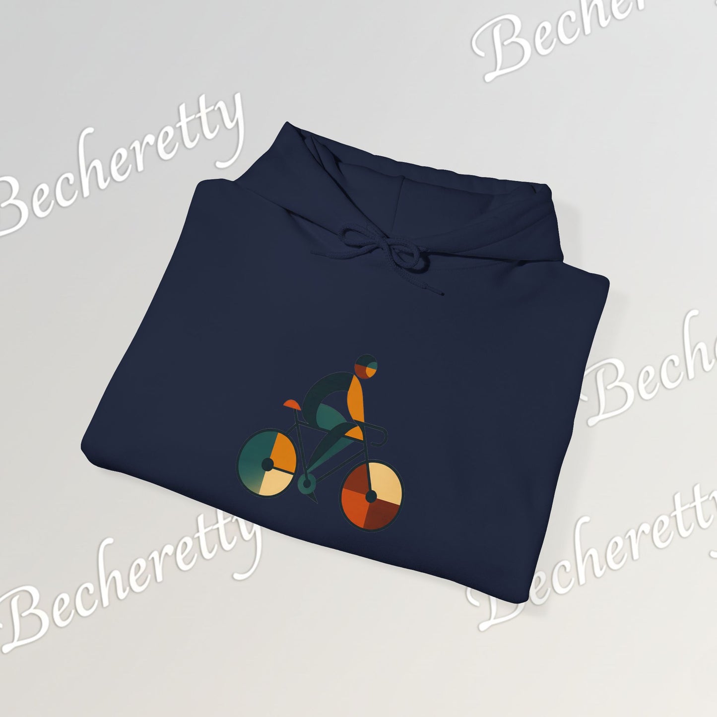 The Bauhaus Cyclist | Premium Geometric Art Hoodie Becheretty - Perfect Gift for Bike Lovers - Casual