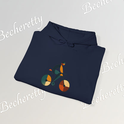 The Bauhaus Cyclist | Premium Geometric Art Hoodie Becheretty - Perfect Gift for Bike Lovers - Casual