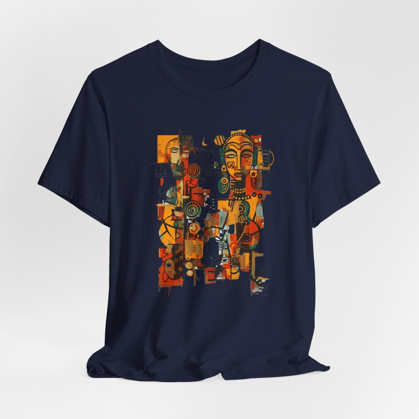 African Art T-Shirt "Ancestral Echoes" Graphic Becheretty - Abstract style - Ethno-Contemporary Fashion