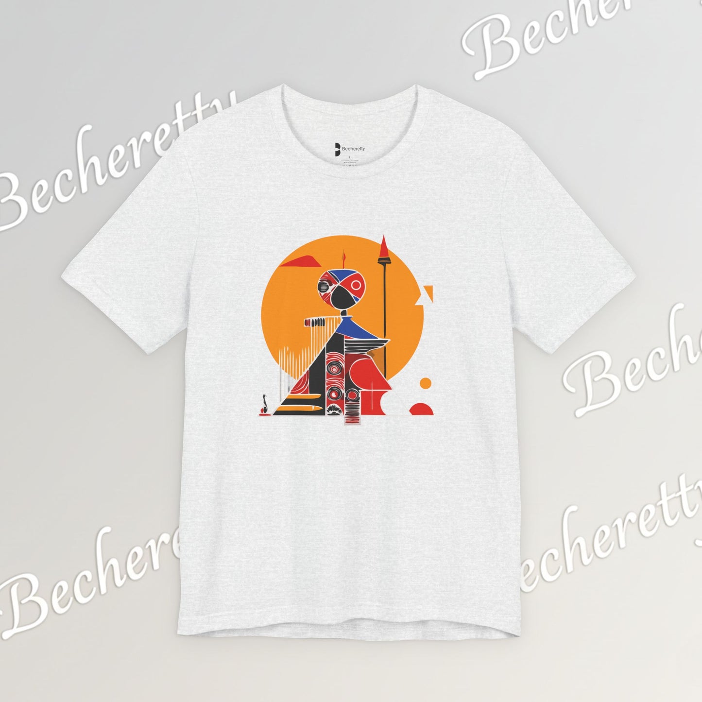 "Solar Guardian" Short Sleeve Becheretty T-shirt - Casual - Wear the strength of the sun and the precision of the spear