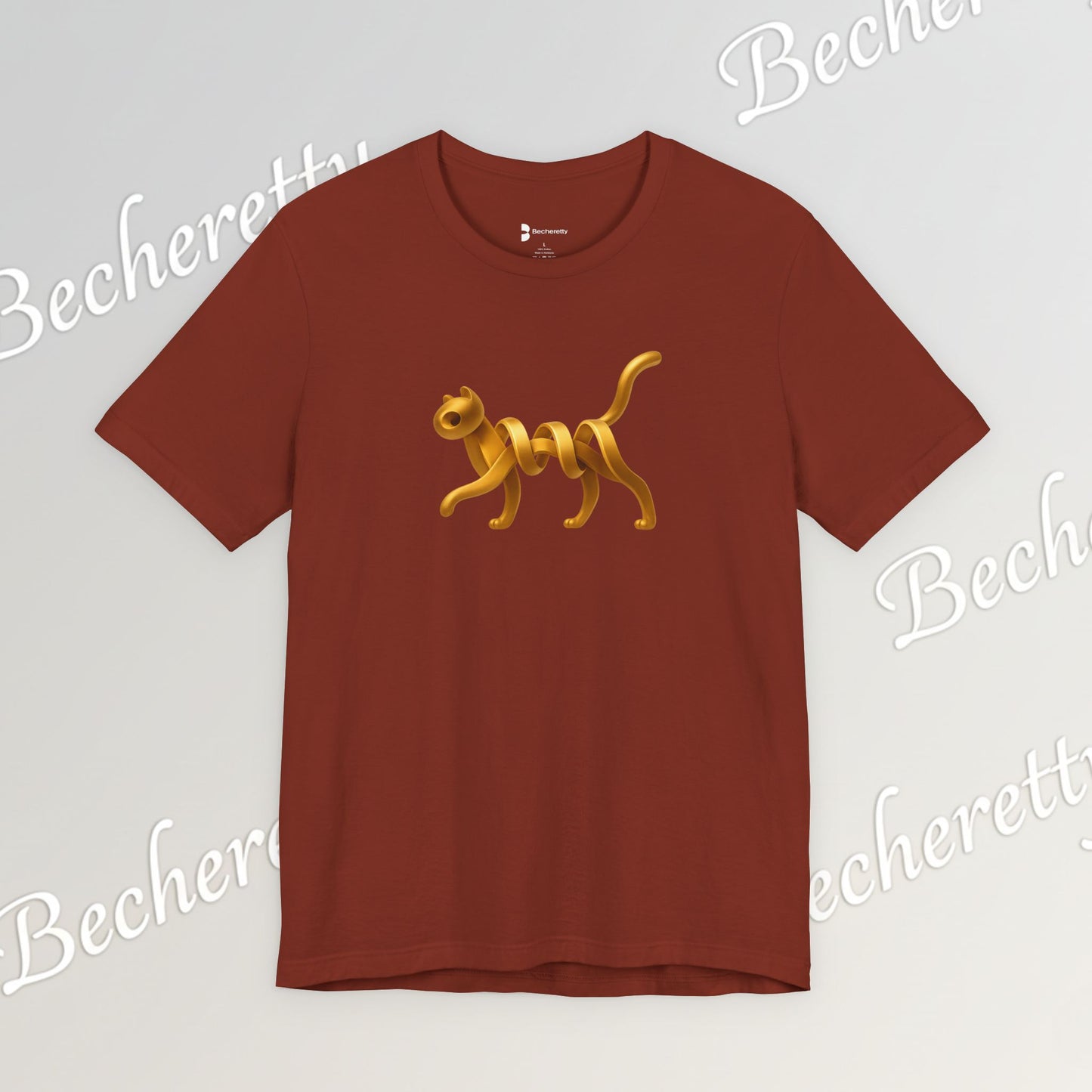 Golden Cat. Minimalist Graphic Becheretty -  Modern, and Effortlessly Etylish - Perfect for everyday wear with an artistic edge.