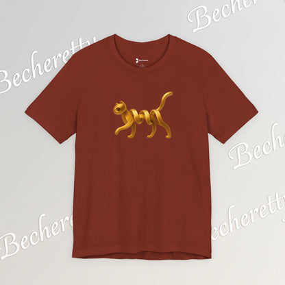 Golden Cat. Minimalist Graphic Becheretty -  Modern, and Effortlessly Etylish - Perfect for everyday wear with an artistic edge.