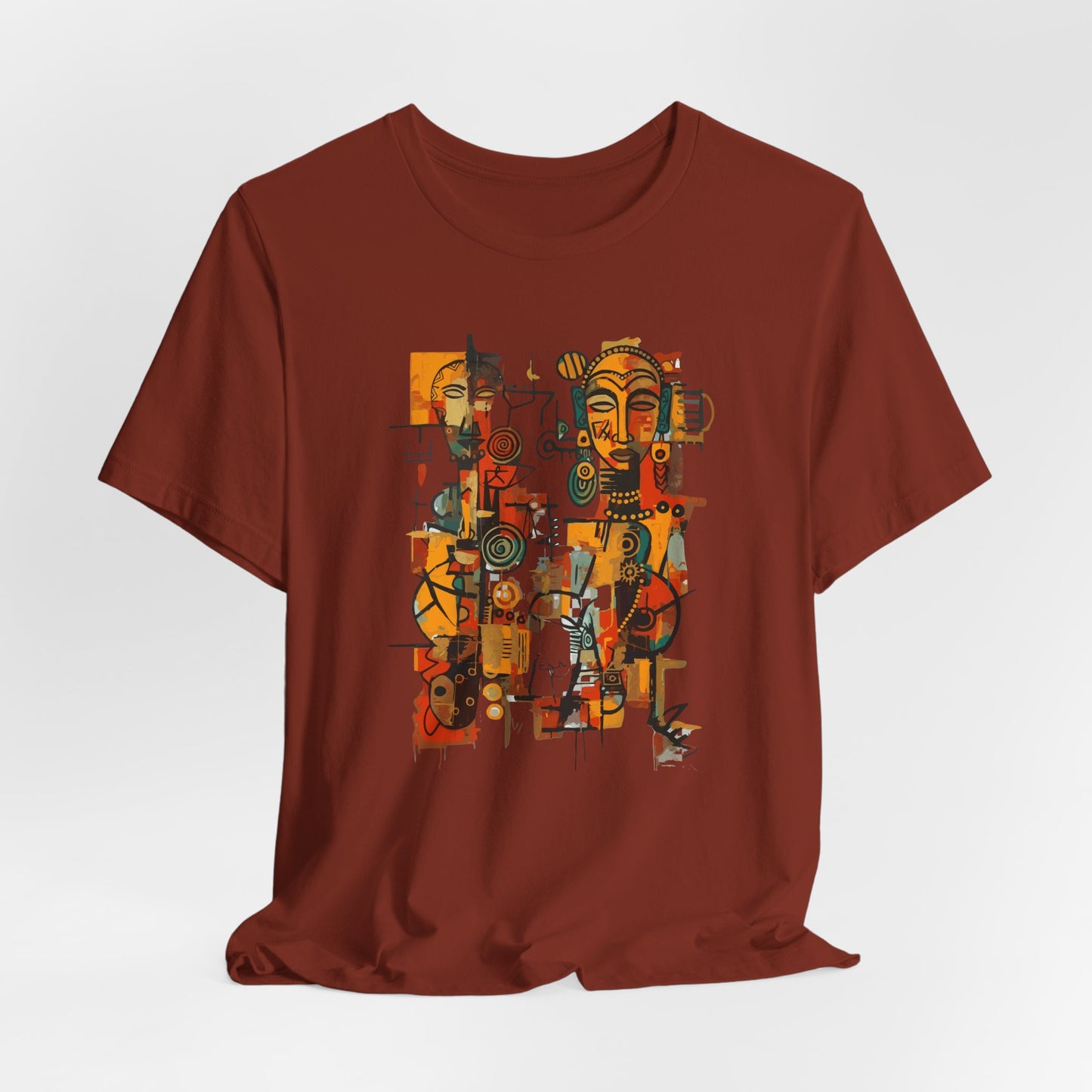 African Art T-Shirt "Ancestral Echoes" Graphic Becheretty - Abstract style - Ethno-Contemporary Fashion