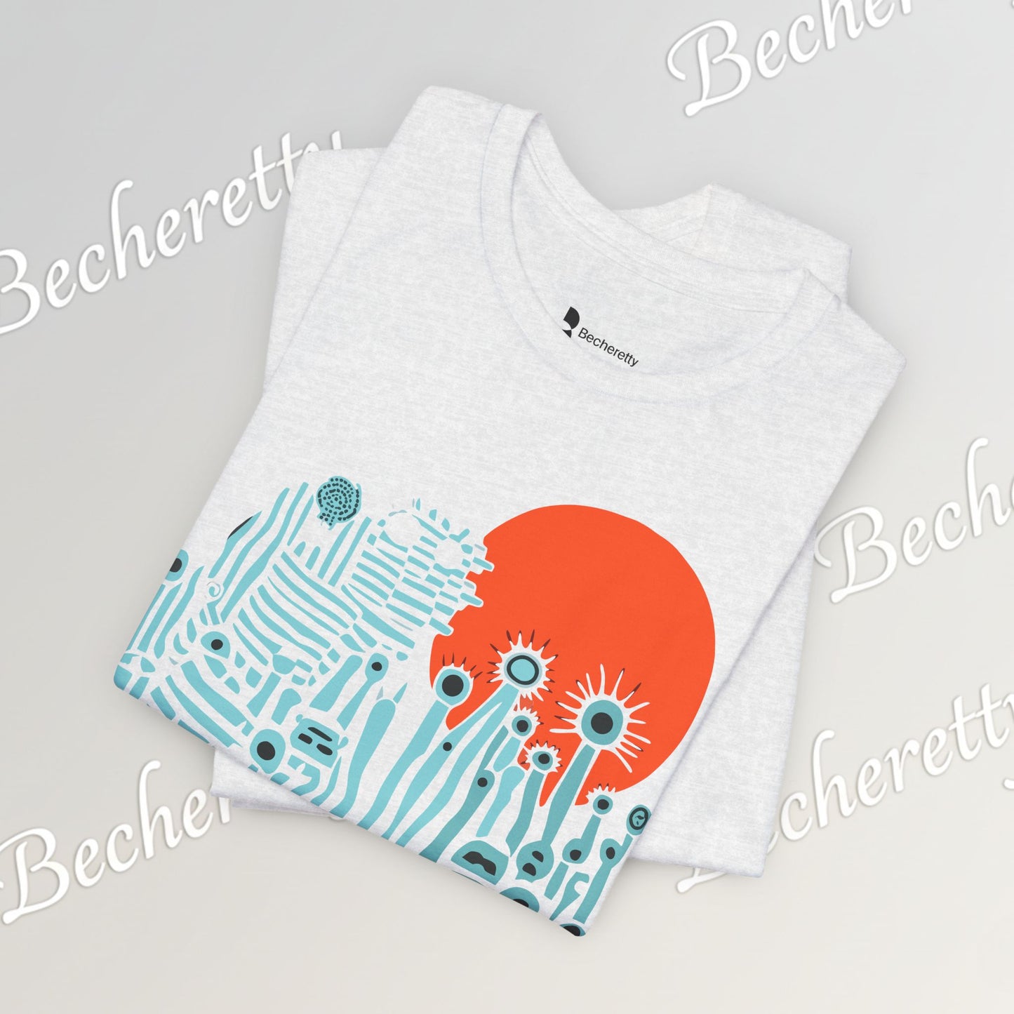 Sunset Wildflowers T-Shirt — Minimal Floral Graphic Tee - Playful statement - Wearable Art