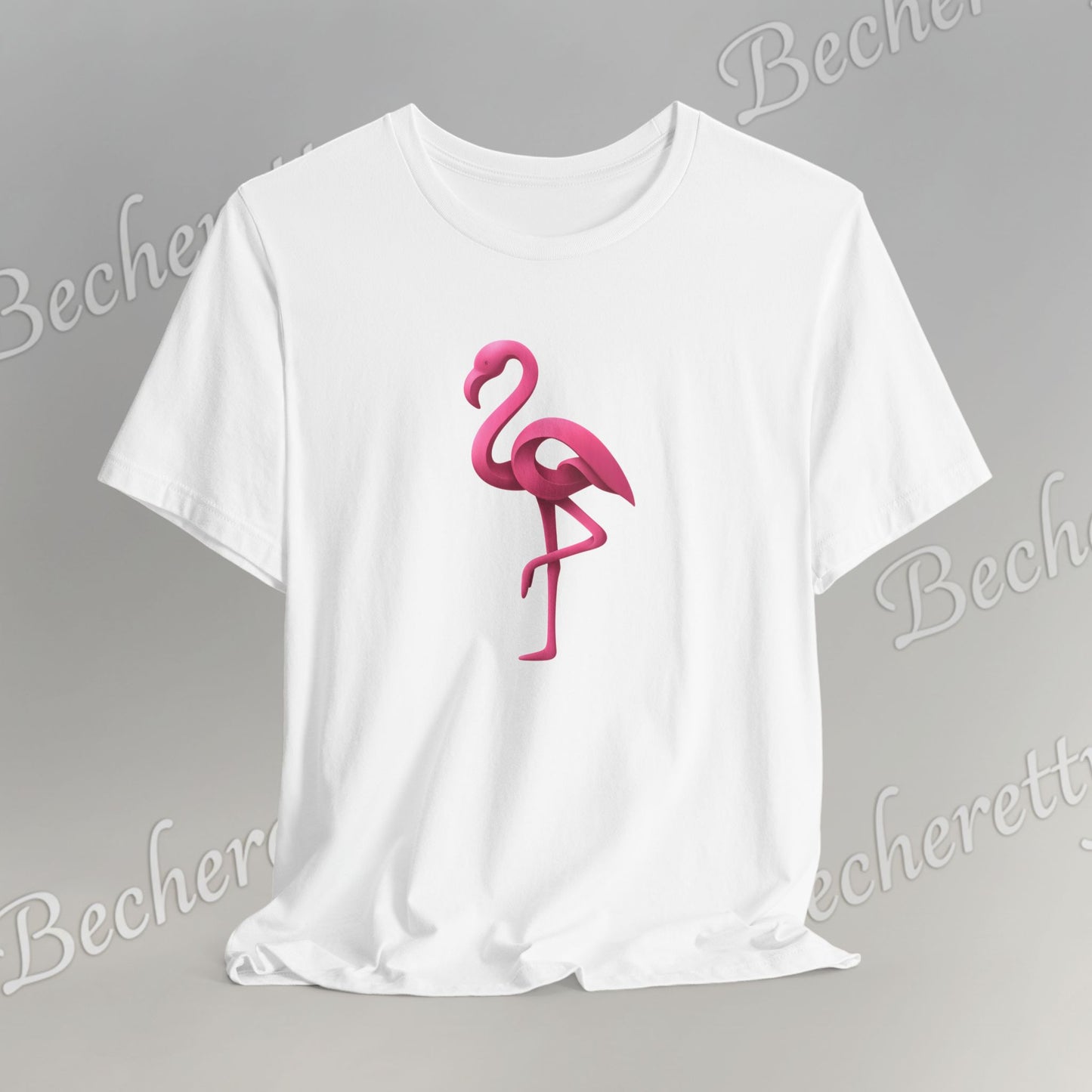 Flamingo T-Shirt - Artistic Graphic Minimalist Becheretty - Fun Casual Wear for Everyday Style
