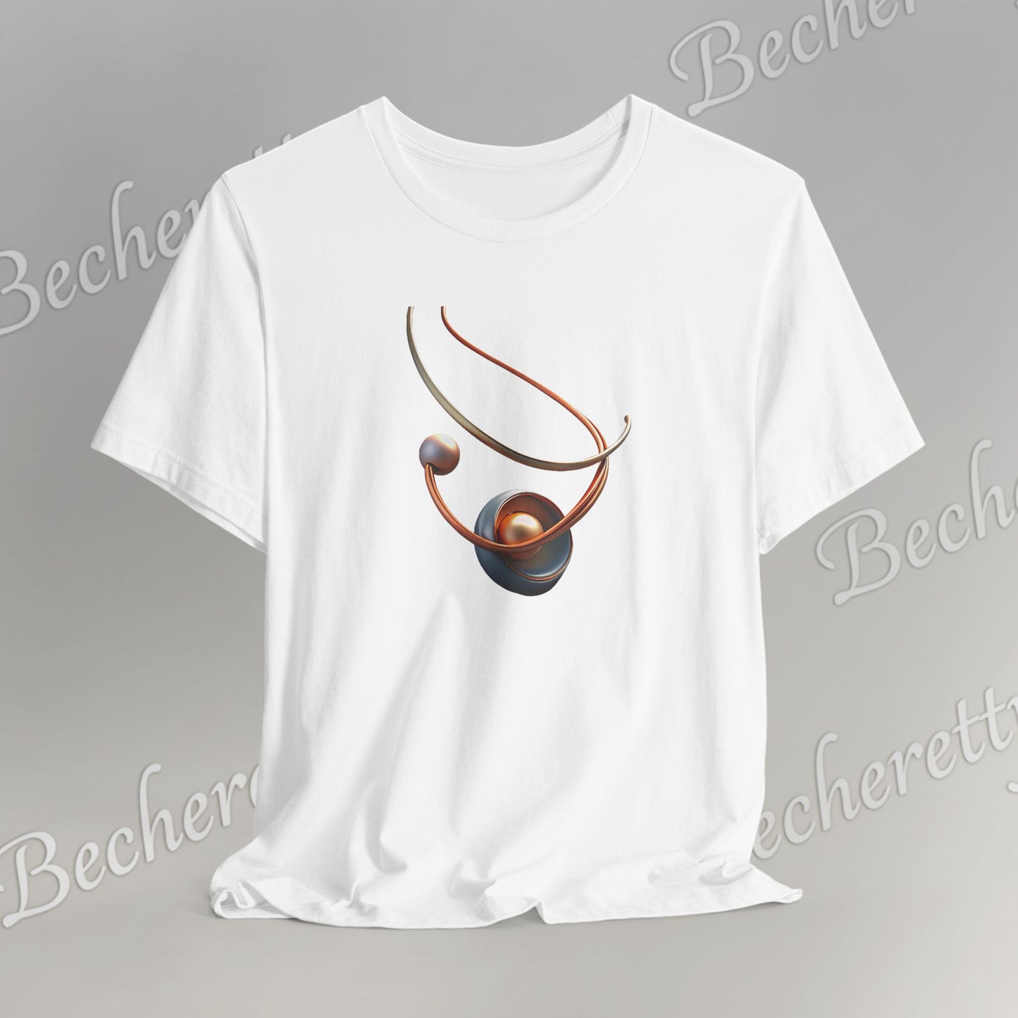 Artistic Graphic T-Shirt Becheretty - Stylish Necklace Design - Casual Wear, Gift for Art Lovers, Summer Fashion, Everyday Comfort