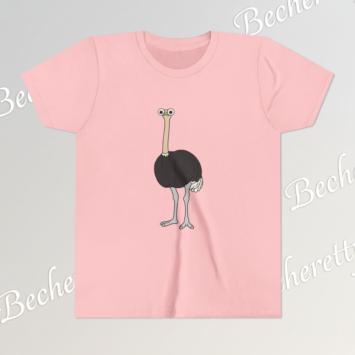Youth Tee "The Ostrich" Graphic Art Becheretty - Cool Summer Top, Gift for Children