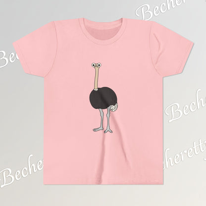 Youth Tee "The Ostrich" Graphic Art Becheretty - Cool Summer Top, Gift for Children