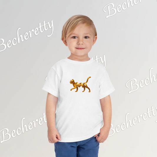 Cut Artistic "Golden Cat" Graphic Becheretty - Toddler Tee - Perfect for everyday wear with an artistic edge.