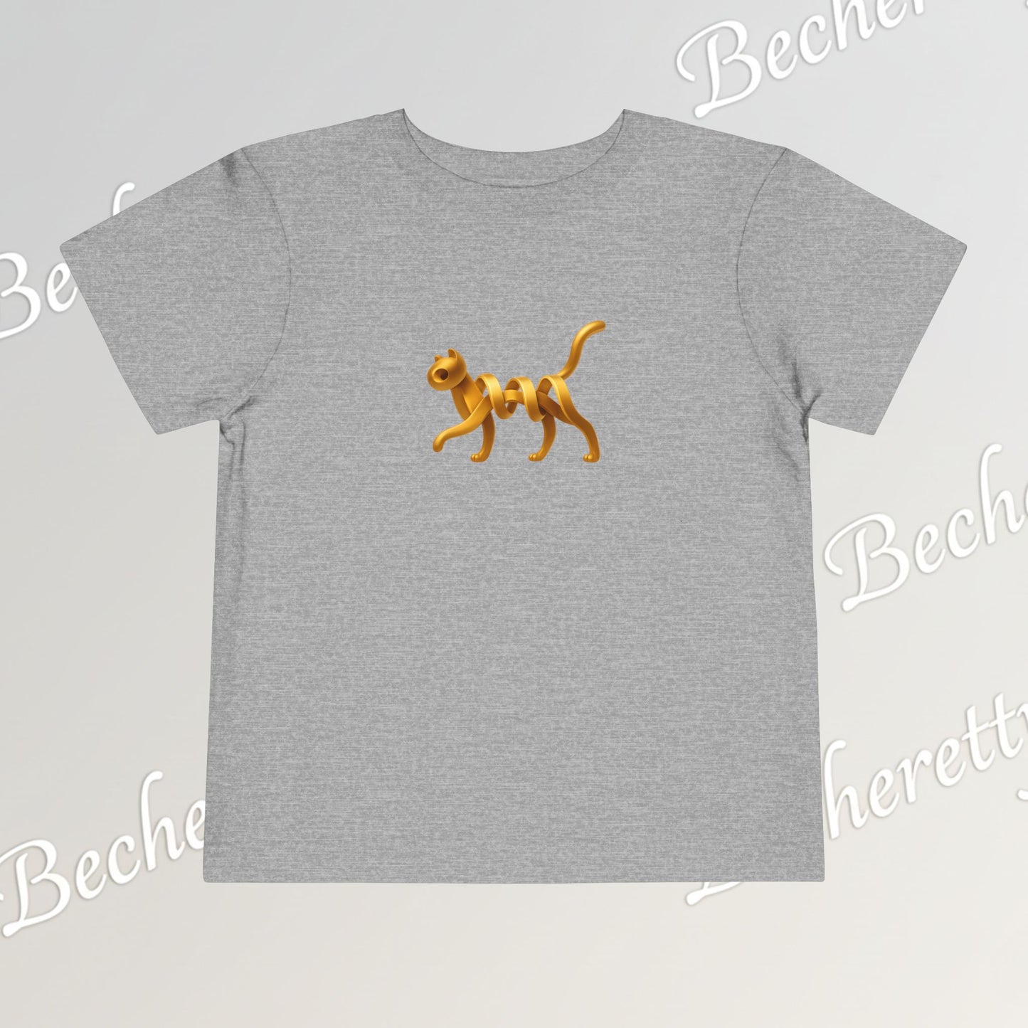Cut Artistic "Golden Cat" Graphic Becheretty - Toddler Tee - Perfect for everyday wear with an artistic edge.