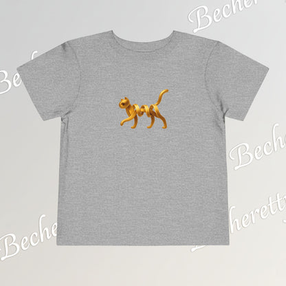 Cut Artistic "Golden Cat" Graphic Becheretty - Toddler Tee - Perfect for everyday wear with an artistic edge.