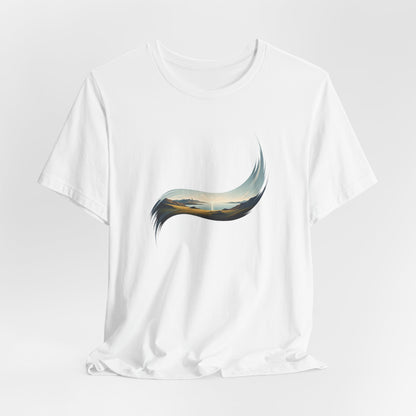 Abstract Wave Tee — Minimal Coastal Brushstroke T-Shirt Becheretty - Ideal Gift - Original Design