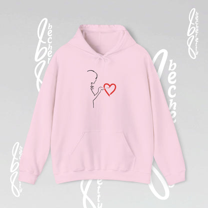 Art Minimalist Hoodie 'Painting Love' Becheretty Graphic - Quietly expressive brushstroke.