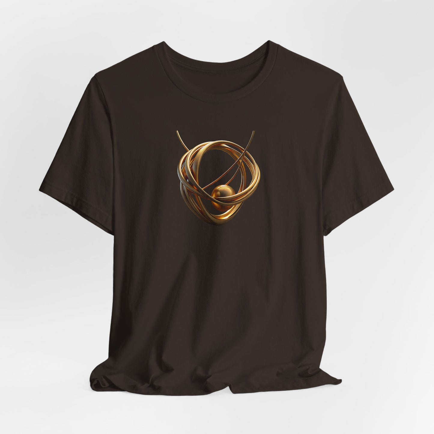 T-Shirt - Golden Abstract Orb Graphic Art Becheretty - Perfect for everyday wear with a refined, contemporary edge.