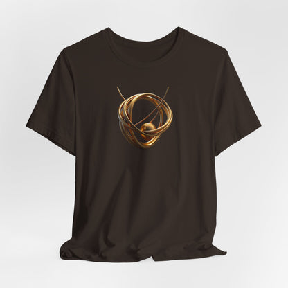 T-Shirt - Golden Abstract Orb Graphic Art Becheretty - Perfect for everyday wear with a refined, contemporary edge.