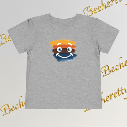 Toddler Tee Smiley Watercolor Art Graphic Minimalist Becheretty - Happy Face Kids T-Shirt