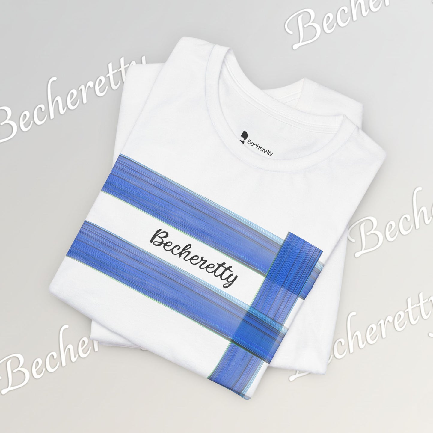 Abstract Blue Brushstroke Tee — 'Becheretty' Minimalist Graphic T-Shirt