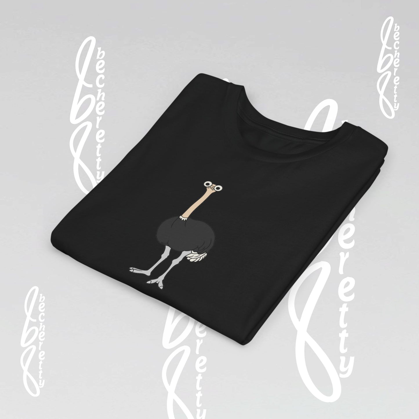 Youth Ostrich Graphic Tee - Becheretty desing for Kids, Cool Summer Top, Gift for Birthdays, Animal Lovers Tee