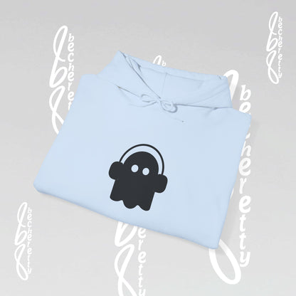 Funny Ghost Hoodie - Art Graphic Minimalist Becheretty "Ghost Headphone"