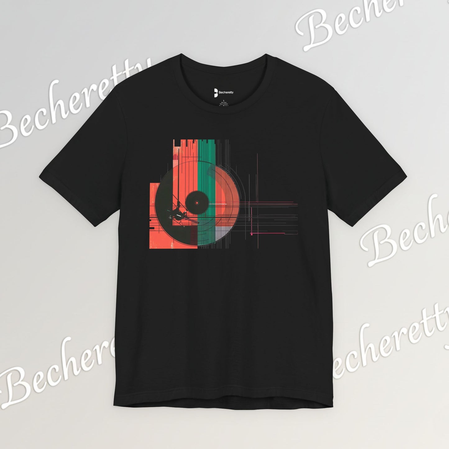 Minimalist Cubist Vinyl Tee - Art Graphic Becheretty - Spin your style in a new direction.
