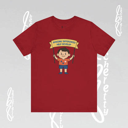 Autism Awareness T-shirt - Different, Not Less - Graphic Becheretty - Casual & Spread Positivity