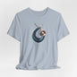 Abstract Nautical Wave Tee - Minimalist Anchor & Shell Graphic Becheretty - Perfect Gift for Art Lovers