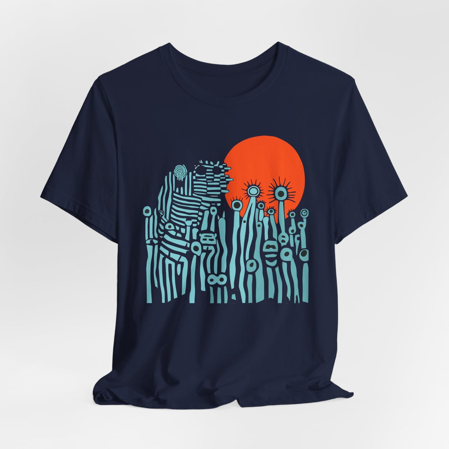 Sunset Wildflowers T-Shirt — Minimal Floral Graphic Tee - Playful statement - Wearable Art
