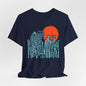 Sunset Wildflowers T-Shirt — Minimal Floral Graphic Tee - Playful statement - Wearable Art
