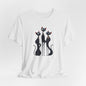 Black Cat Trio Tee – Cute Retro Cats Graphic T-Shirt - Minimalist Art Becheretty - Perfect gift for cats lovers