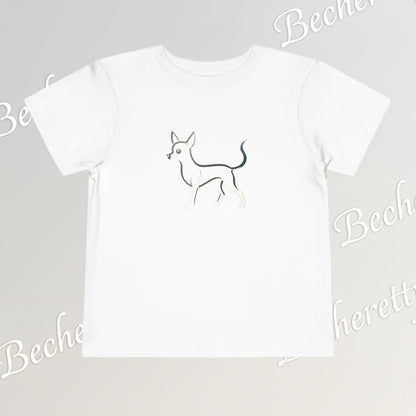 Adorable Chihuahua Toddler Tee - Graphic Minimalist Becheretty - Dog Lover Gift, Cozy Summer Apparel, Fun Birthday Outfit
