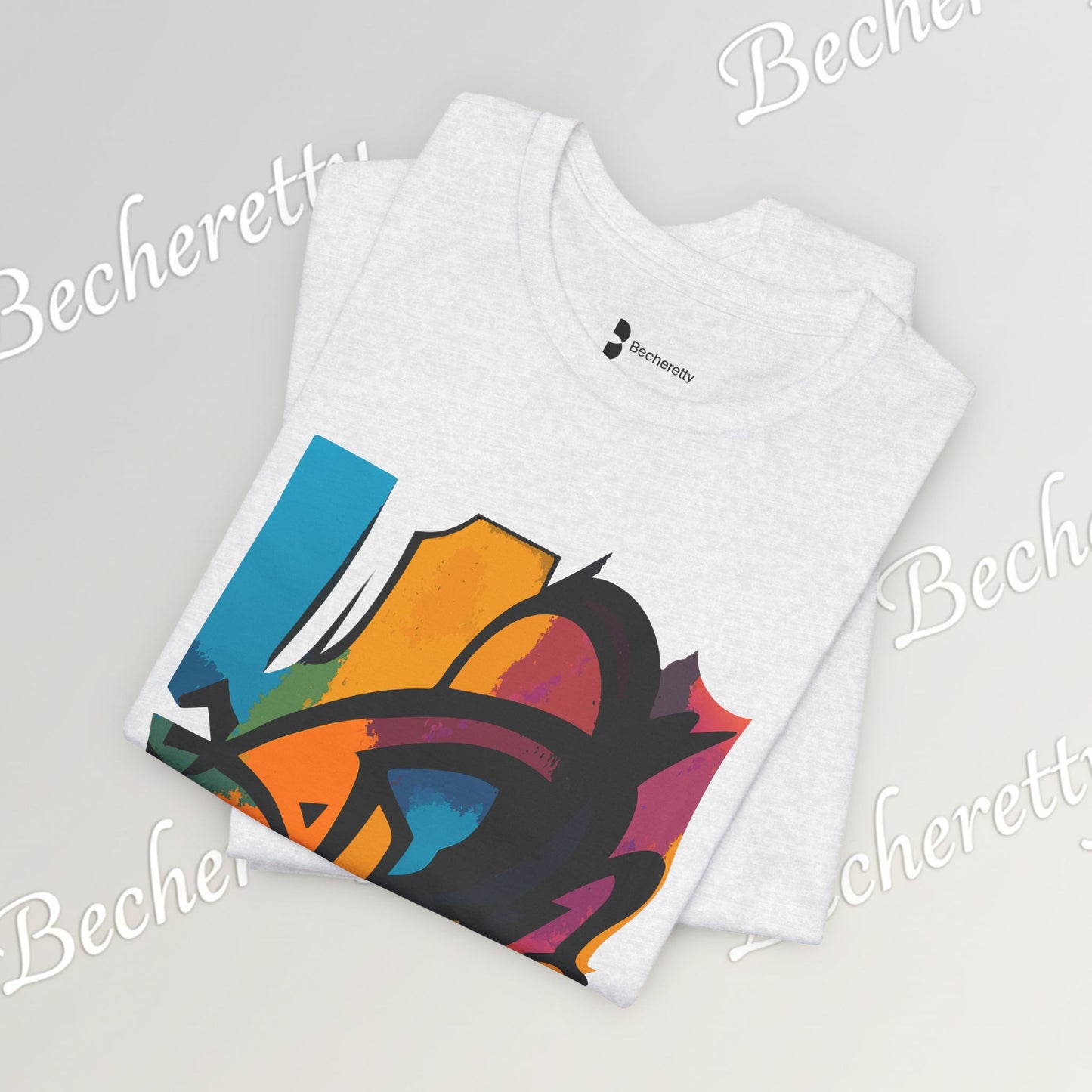 "Neon Fracture" — T-Shirt Becheretty - It captures the aesthetic of the shapes while nodding to those electric 80s/90s colors.