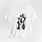 "Cat Family" Graphic T'Shirt Becheretty — Cute Black Cats Illustration - Playful design minimalist